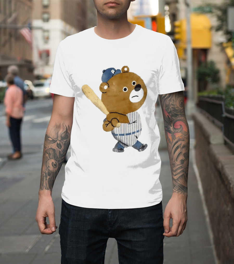 Kuma Bear Takuto Nakagawa Baseball Player Character In Striped Uniform T-Shirt