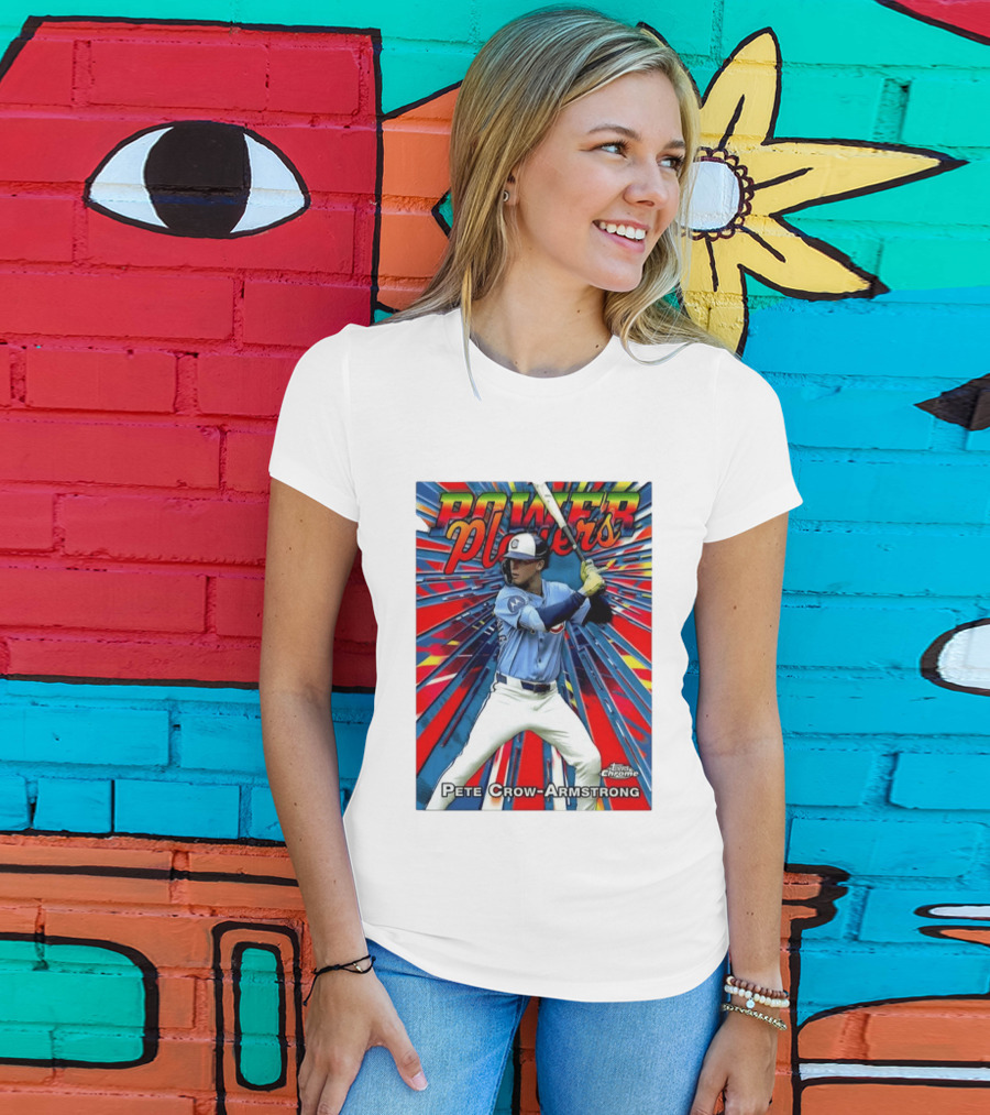 Pete Crow Armstrong Power Players Chicago Cubs Topps Chrome MLB Baseball T-Shirt