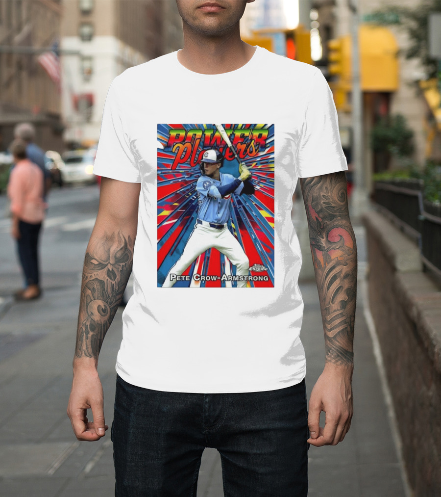 Pete Crow Armstrong Power Players Chicago Cubs Topps Chrome MLB Baseball T-Shirt