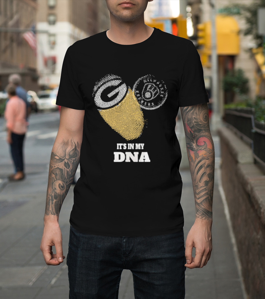 Packers Brewers It's In My DNA Football Baseball Fan Pride T-Shirt