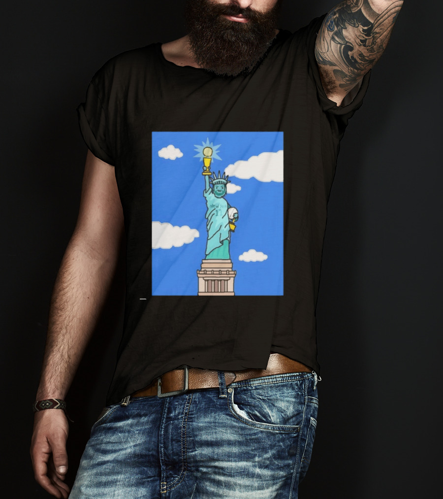 Jalen Brunson Statue Of Liberty New York 11 NBA Trophy T-Shirt