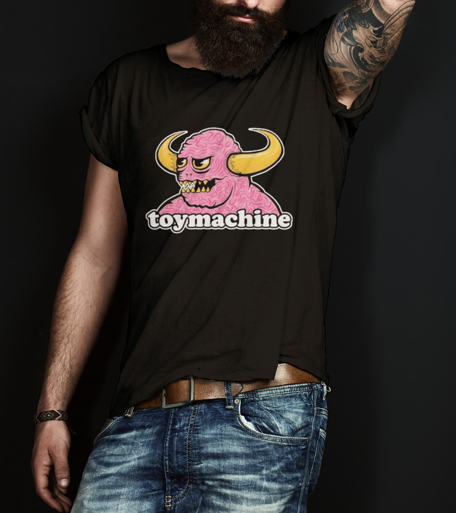 Toy Machine Monster With Horns And Brain Texture T-Shirt