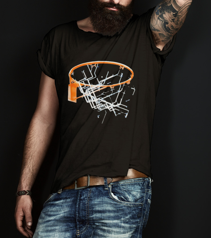 New York City Subway Map Basketball Hoop The Bronx Manhattan Queens T-Shirt