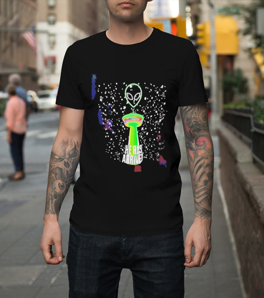 Wemby Spurs Alien He Has Arrived San Antonio Tower NBA Spurs T-Shirt