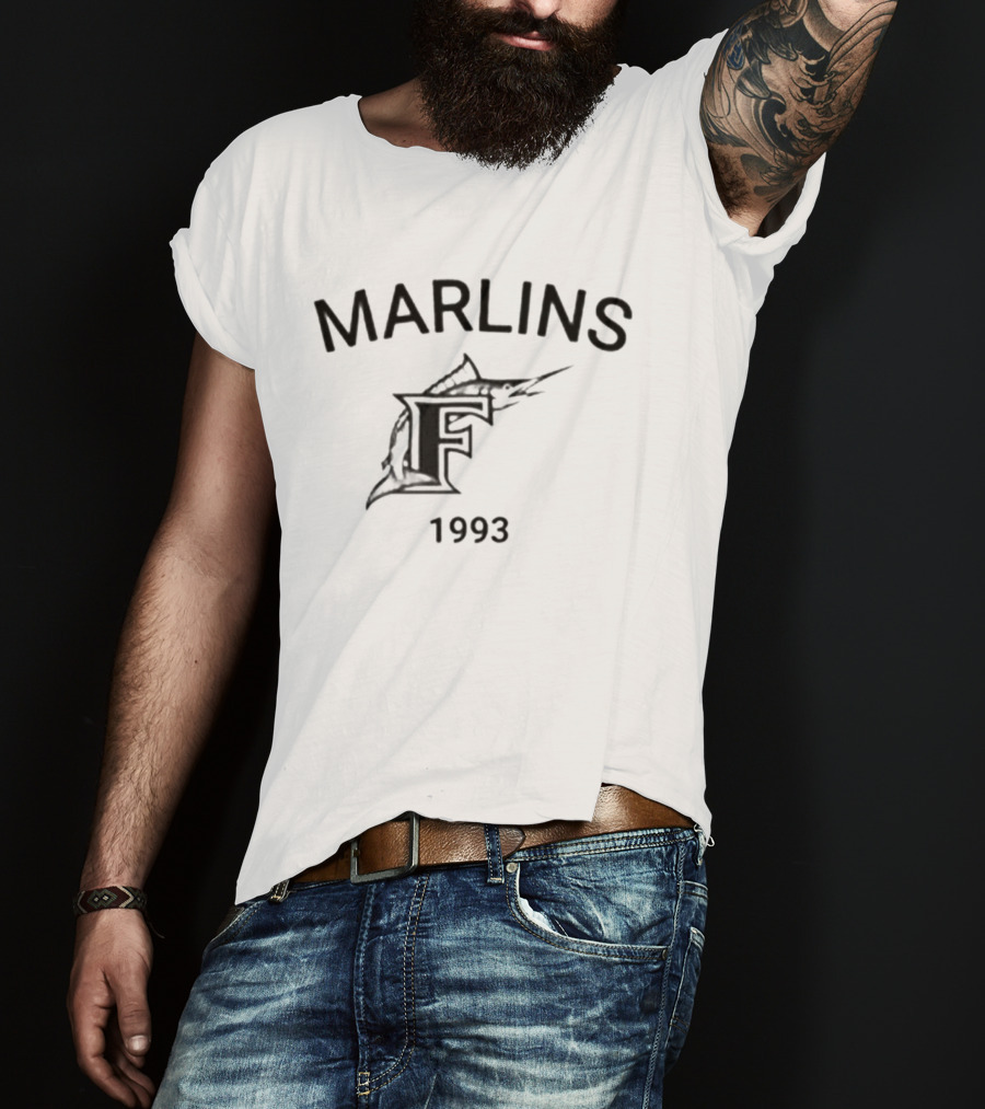 Marlins F 1993 Retro Vintage Baseball T-Shirt