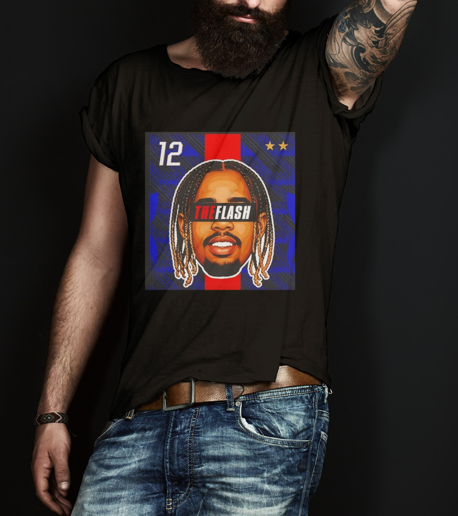 Bradley Barcola The Flash Big Head 12 France National Football Team Stars T-Shirt