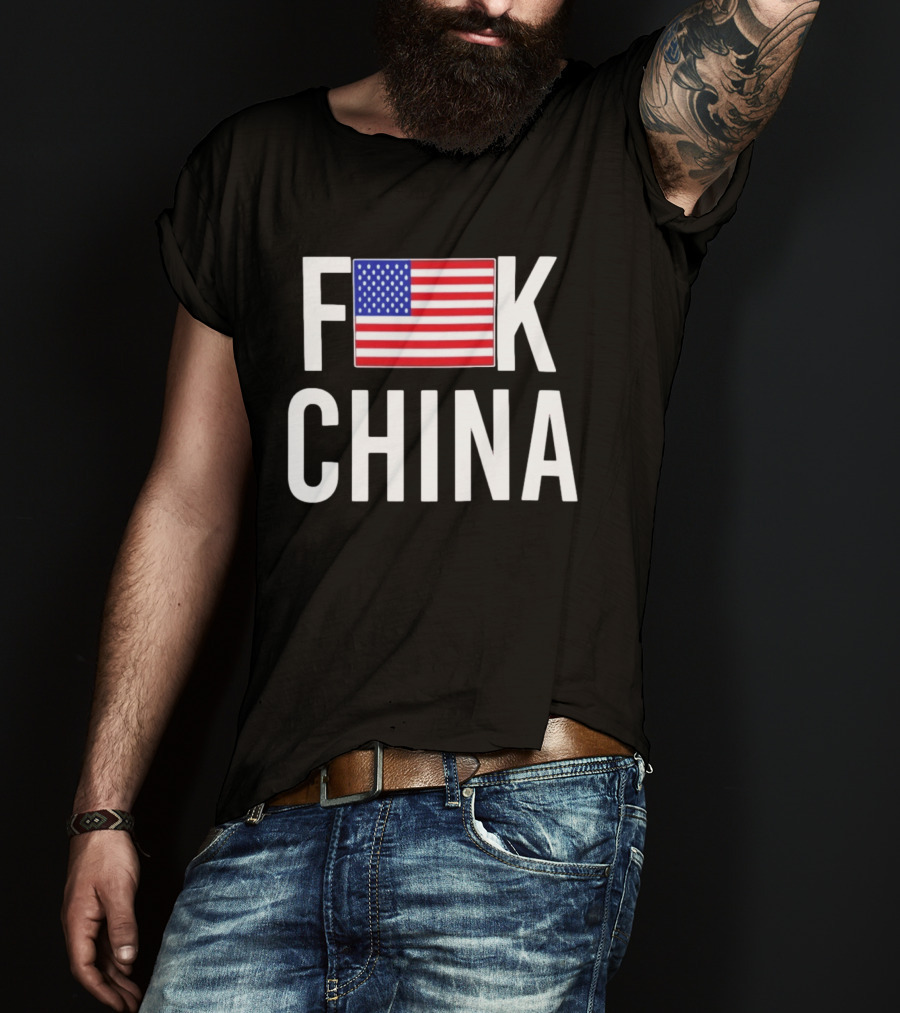 Fuck China USA Flag T-Shirt