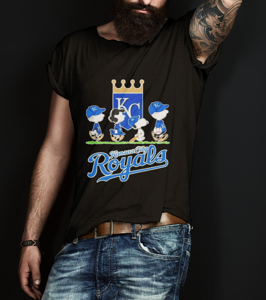 Kansas City Royals Peanuts Characters KC Classic Collaboration T-Shirt