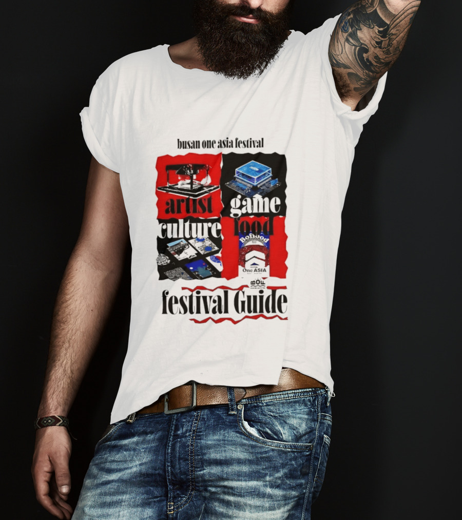 Busan One Asia Festival Artist Game Food Culture Festival Guide T-Shirt