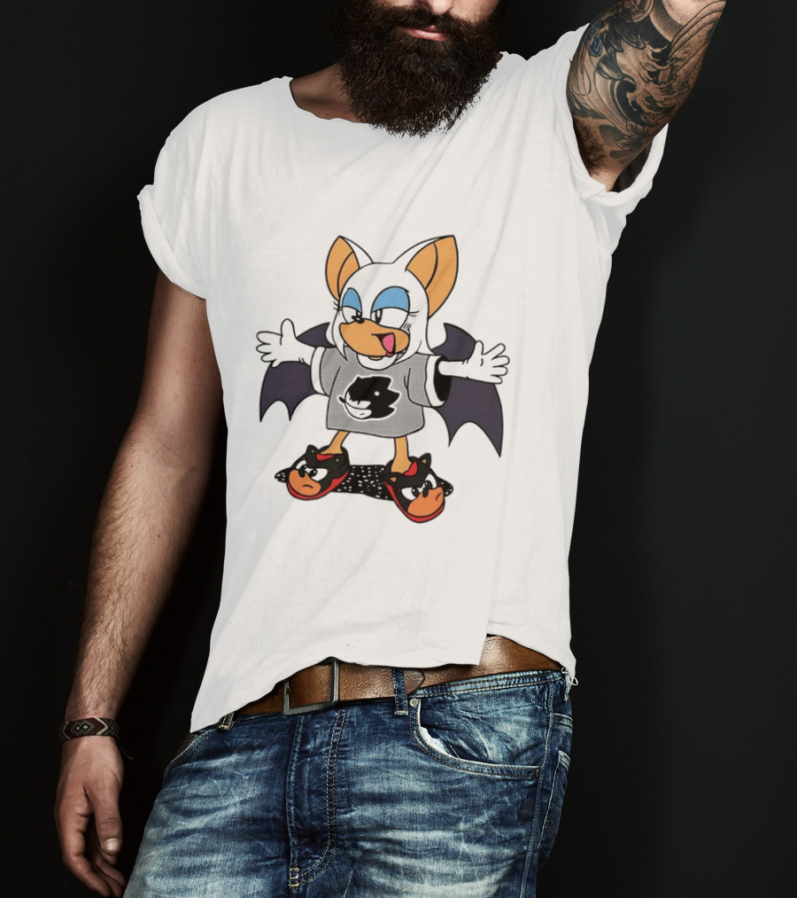 Rouge The Bat Wearing Shadow The Hedgehog Fan T-Shirt