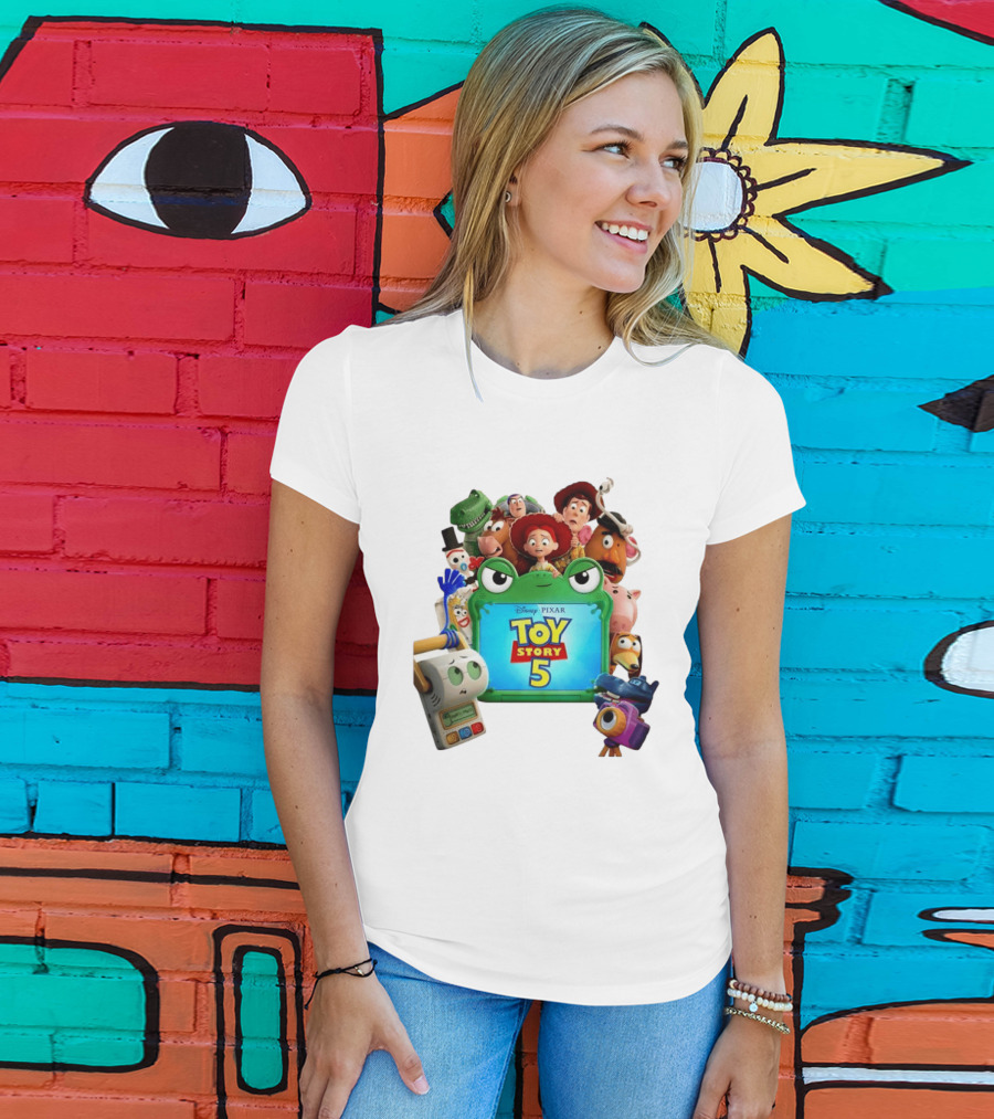 Woody Buzz Lightyear And Friends Toy Story 5 Disney Pixar Characters T-Shirt
