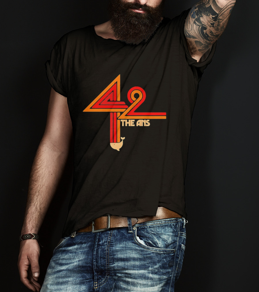 The Hitchhiker's Guide To The Galaxy 42 The Answer Text With Whale T-Shirt