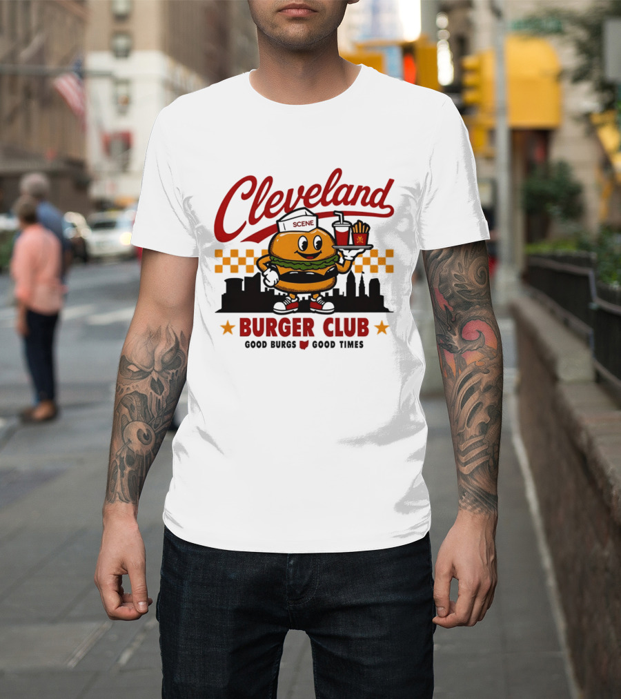 Cleveland Scene Burger Club City Skyline Good Burgs Good Times T-Shirt