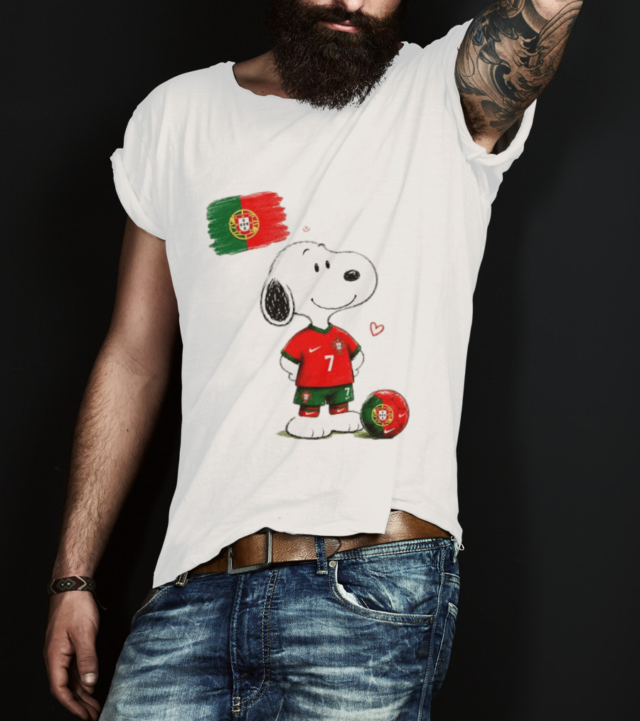 Cristiano Ronaldo Snoopy Portugal Football Number 7 Nike T-Shirt