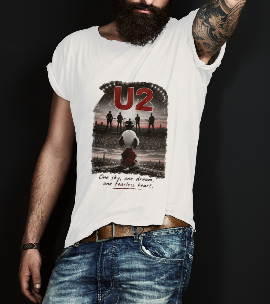 U2 Snoopy One Sky One Dream One Fearless Heart T-Shirt