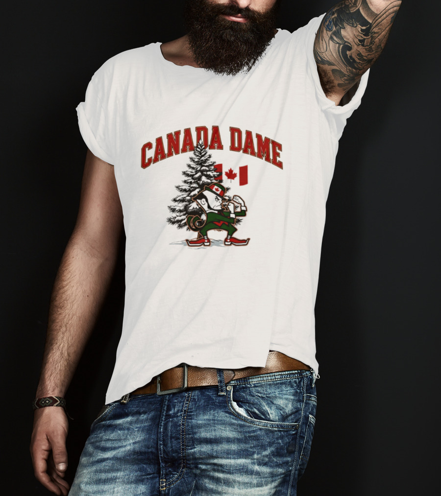 Canada Dame Irish Tree With Fighting Leprechaun And Maple Leaf T-Shirt