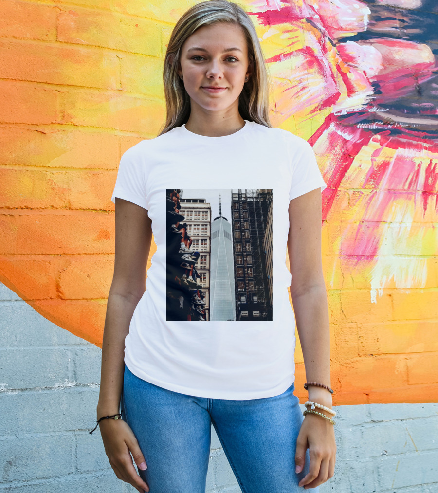 Jalen Brunson New York Knicks One World Trade Center Basketball Sneakers T-Shirt