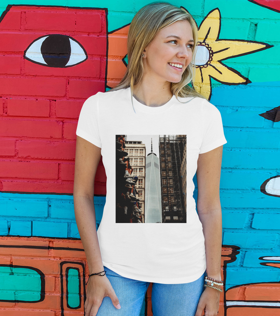 Jalen Brunson New York Knicks One World Trade Center Basketball Sneakers T-Shirt