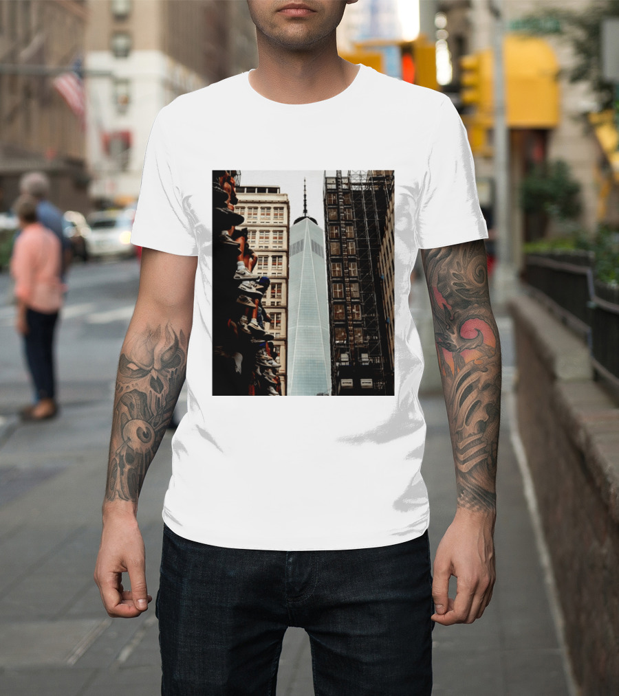 Jalen Brunson New York Knicks One World Trade Center Basketball Sneakers T-Shirt