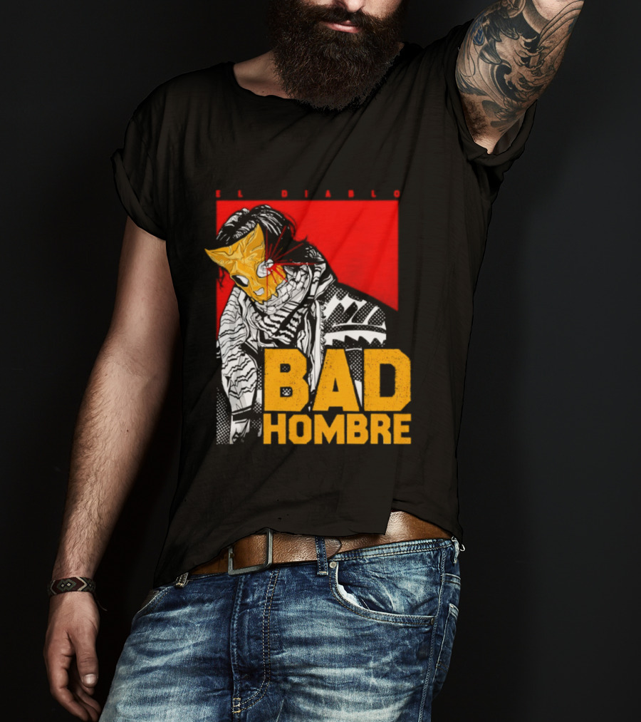El Diablo Bad Hombre Mask Horror T-Shirt