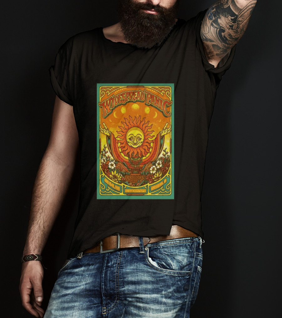 Widespread Panic Red Rocks June 26 28 2026 Morrison Colorado Sun And Moon T-Shirt