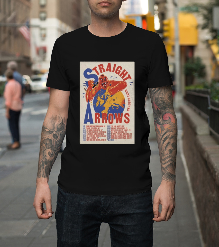 Straight Arrows Euro Uk Tour Live Dates 2026 T-Shirt
