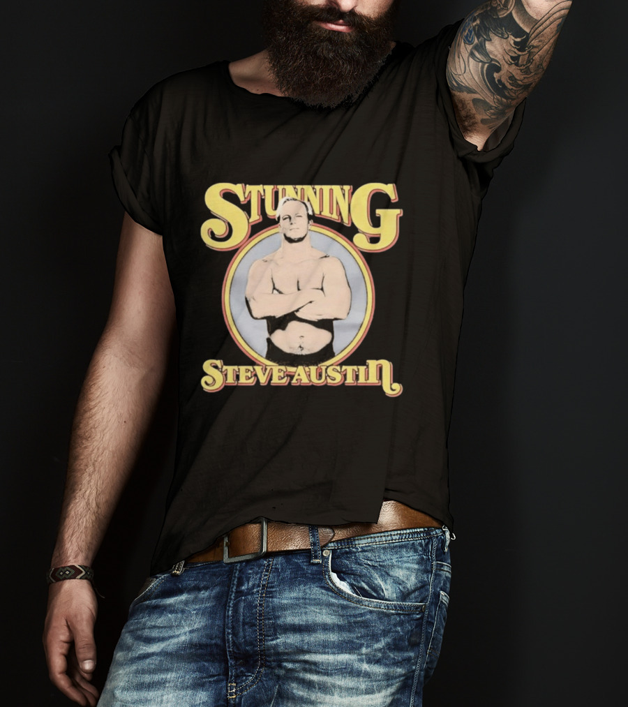 Stunning Steve Austin Professional Wrestling Iconic Pose T-Shirt