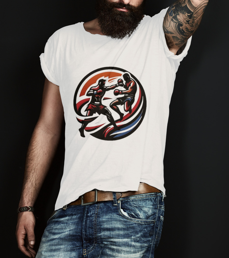 Boxing Fighters Dynamic Circle Rug T-Shirt