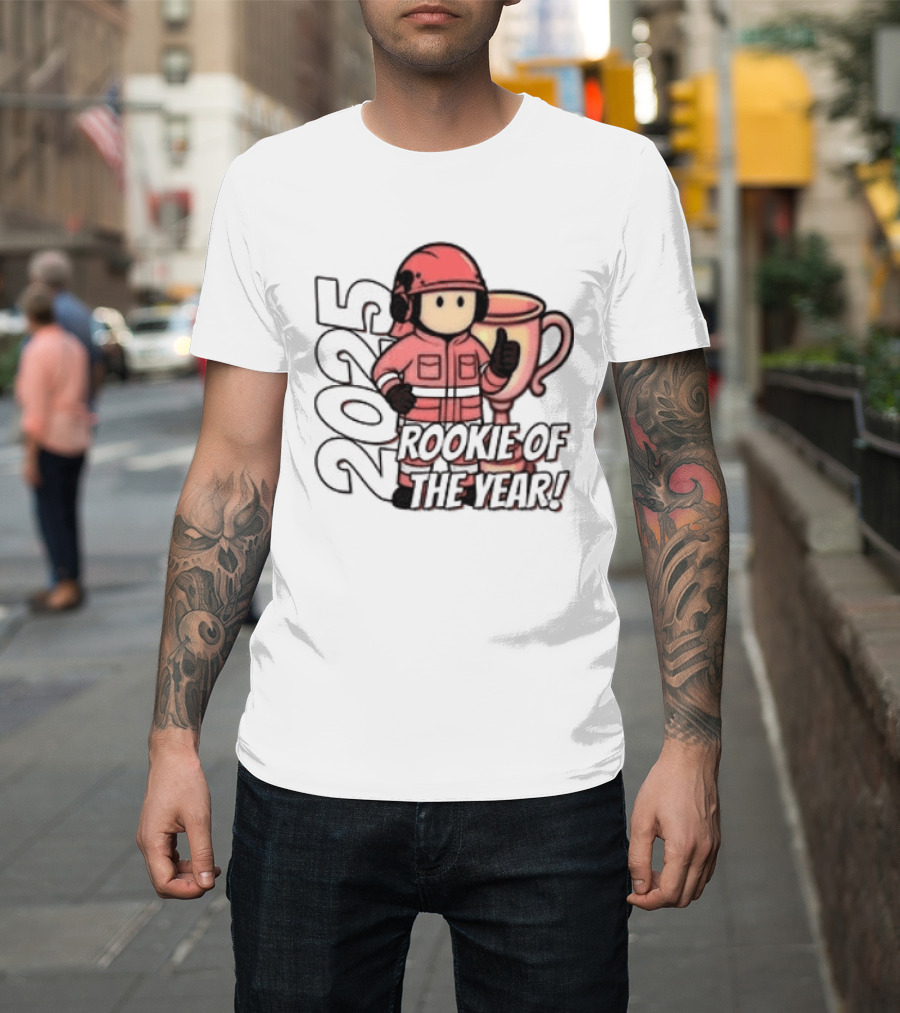 2025 Rookie Of The Year Fireman Trophy Orange Team T-Shirt