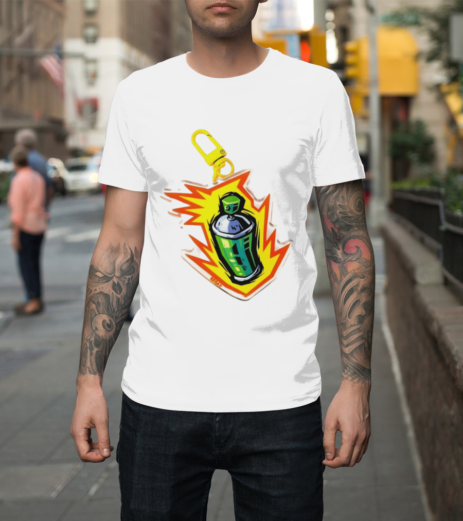 Tokyo To Tag Graffiti Spray Paint Can Yellow Burst Clip T-Shirt