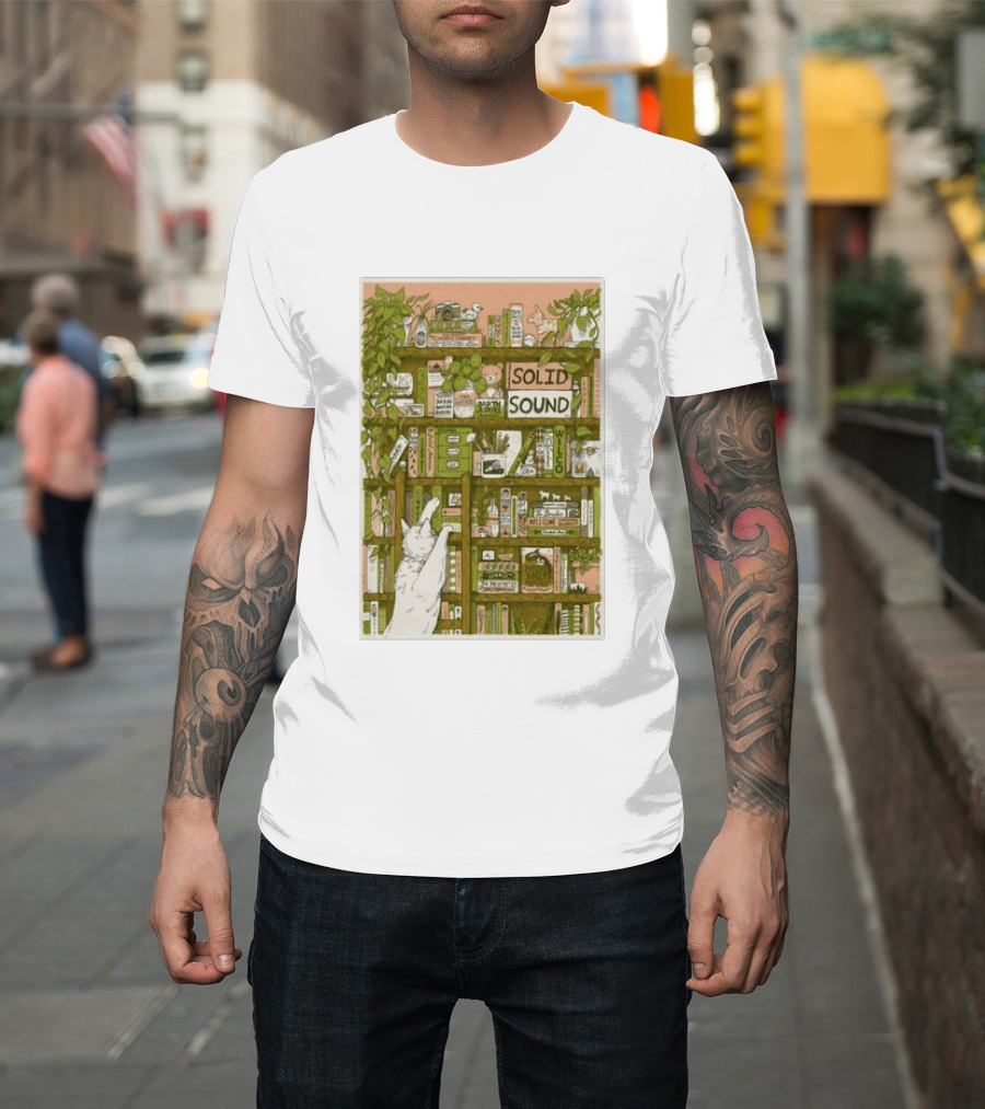 Wilco Solid Sound Festival June 26 28 2026 North Adams MA With Cat And Bookshelves T-Shirt