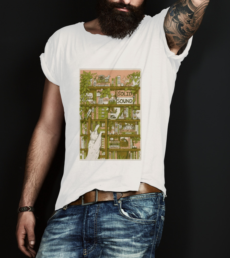 Wilco Solid Sound Festival June 26 28 2026 North Adams MA With Cat And Bookshelves T-Shirt