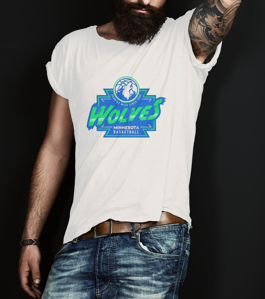 Wolves Minnesota Basketball Running Wild Since 1989 T-Shirt