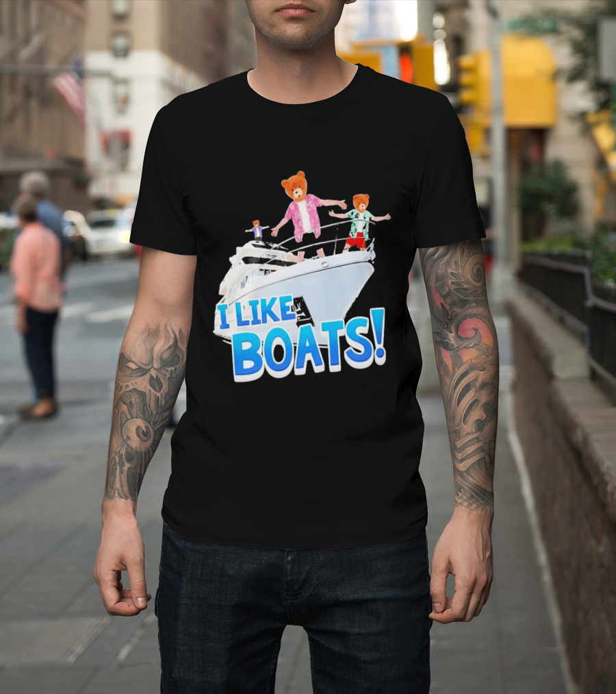Bearhead I Like Boats Teddy Bears On Yacht T-Shirt