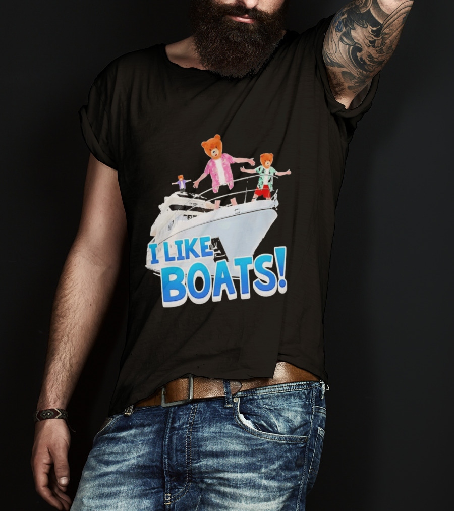 Bearhead I Like Boats Teddy Bears On Yacht T-Shirt