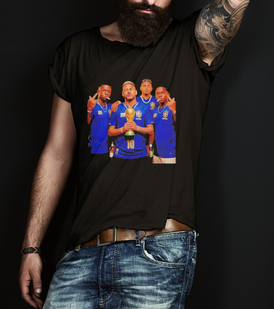 Brazil Fc Players Holding Trophy T-Shirt