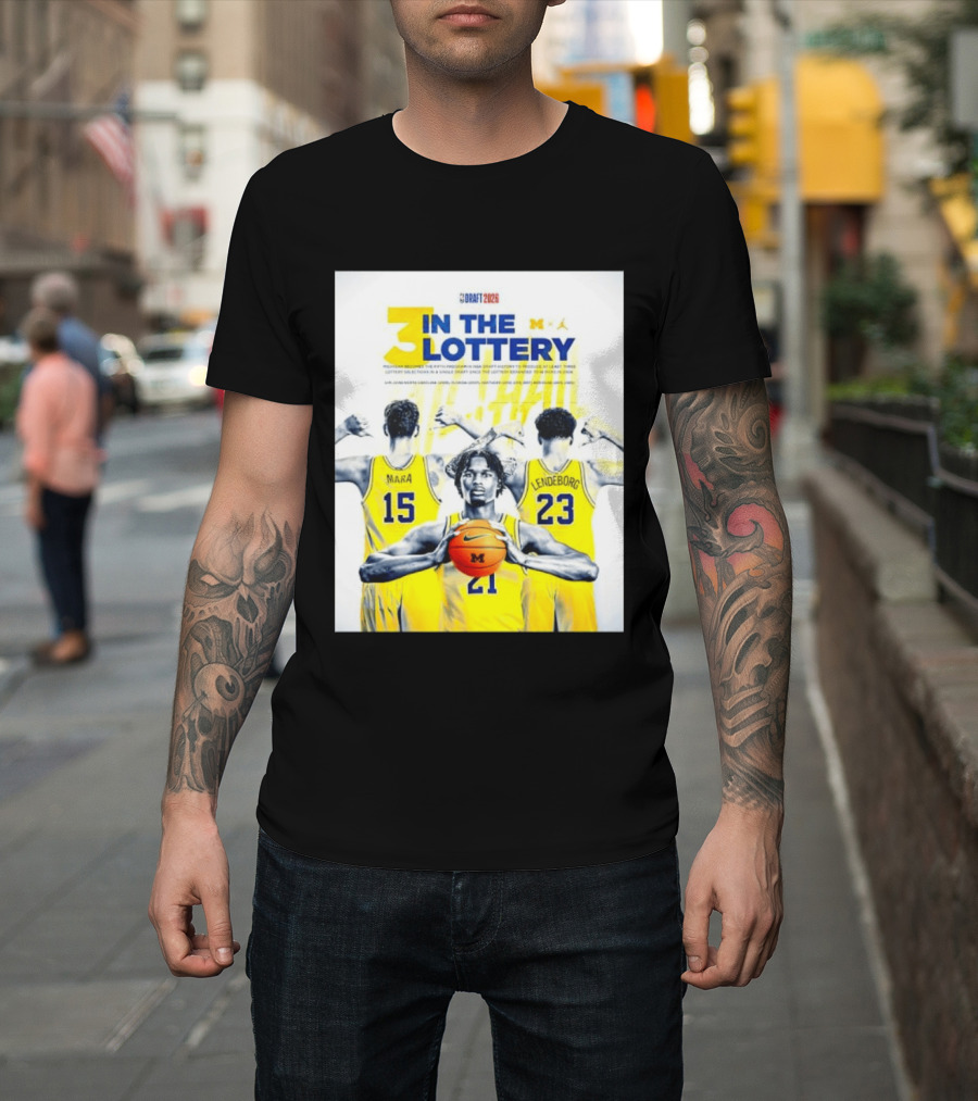 3 In The Lottery NBA Draft 2026 Mara Lendeborg Morez Johnson Michigan T-Shirt