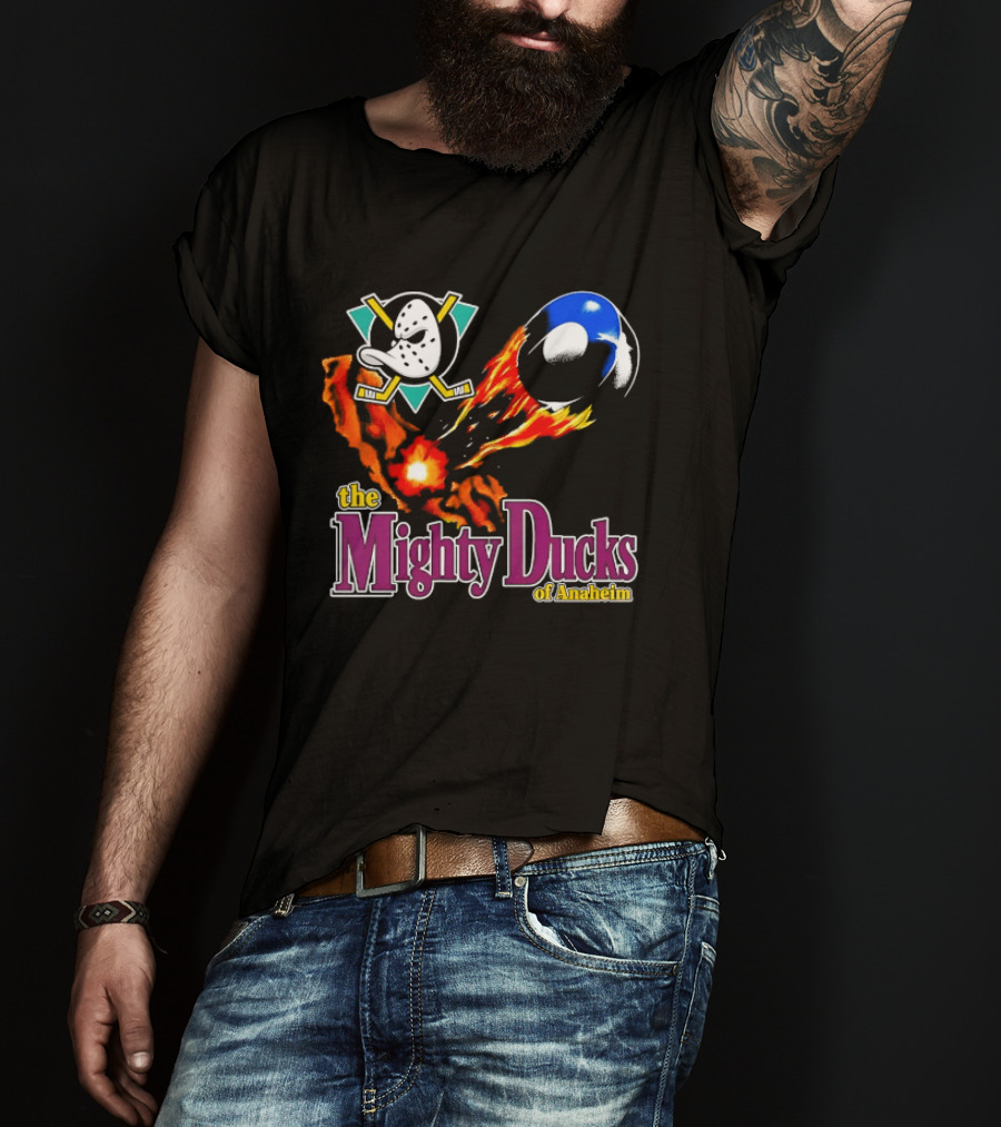 Mighty Ducks The Mighty Ducks Of Anaheim Exploding Puck Logo Hockey Team T-Shirt