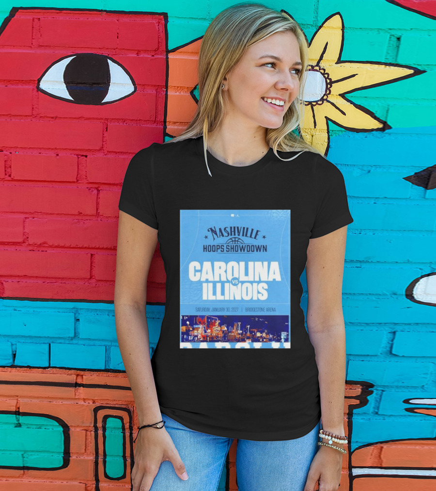 Nashville Hoops Showdown Carolina Vs Illinois Saturday January 30 2027 Bridgestone Arena T-Shirt