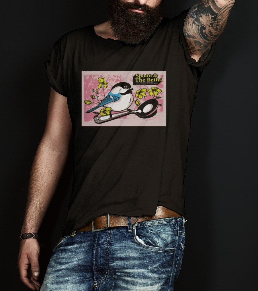 Spoon And The Beths June 26 2026 Detroit MI With Bird On Spoon And Yellow Flowers T-Shirt