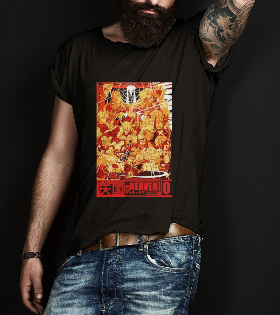 Guilty Gear Strive Characters Sol Badkai Ky Kiske May Ramlethal Heaven 10 Japanese T-Shirt