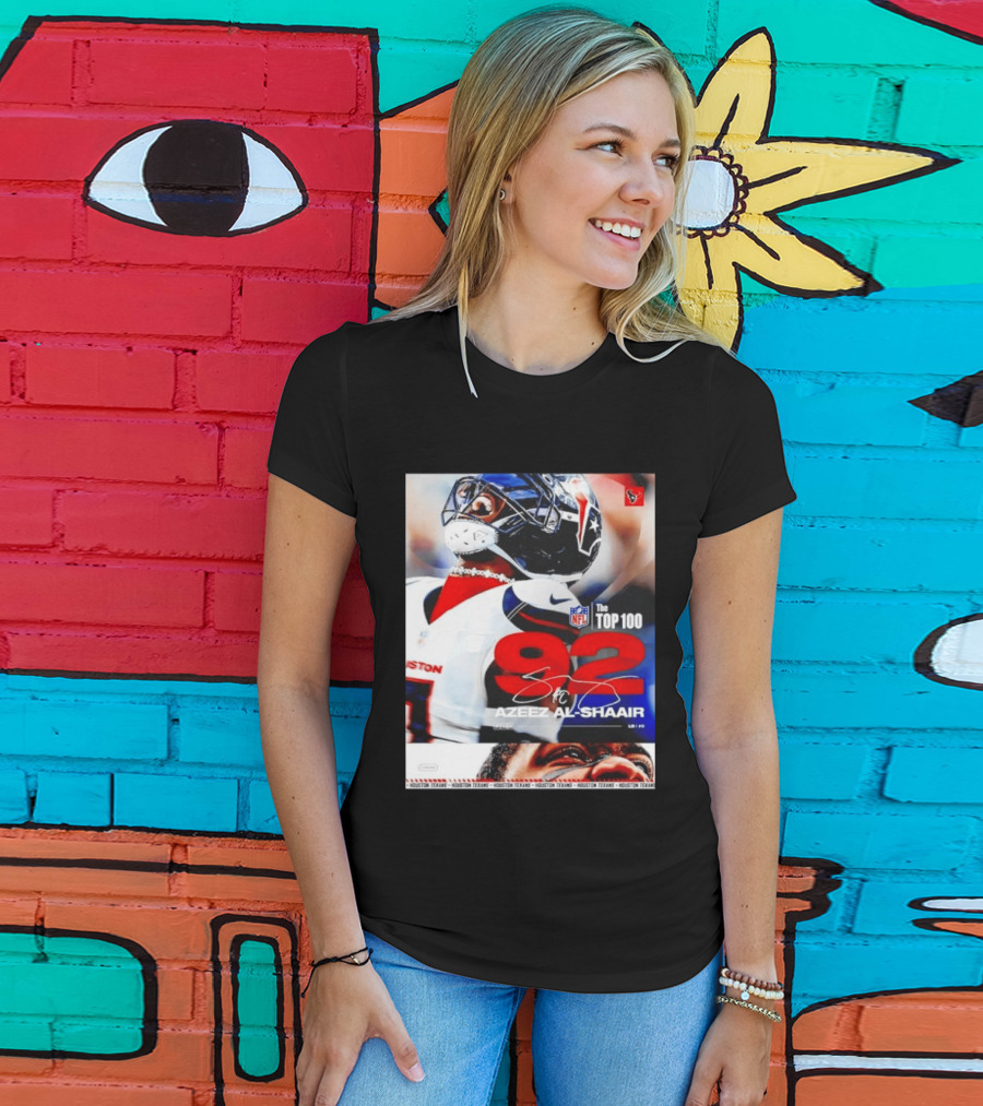 Houston Texans Azeez Al Shaair 92 NFL Top 100 Linebacker T-Shirt