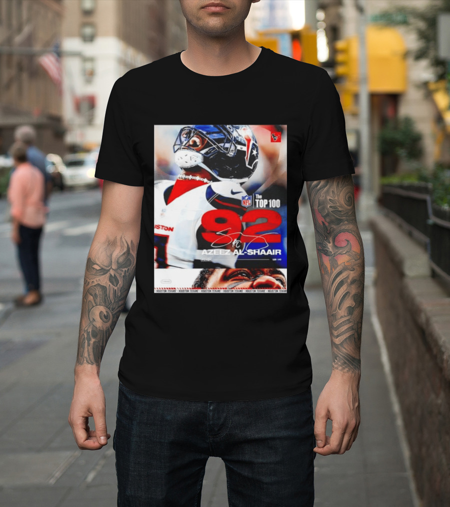 Houston Texans Azeez Al Shaair 92 NFL Top 100 Linebacker T-Shirt