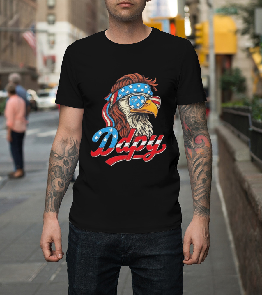 Patriotic Mullet Eagle USA Flag Bandana Ddpy Sunglasses T-Shirt