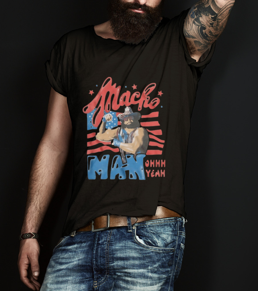 Macho Man Randy Savage American Flag Ohhh Yeah Independence Day T-Shirt