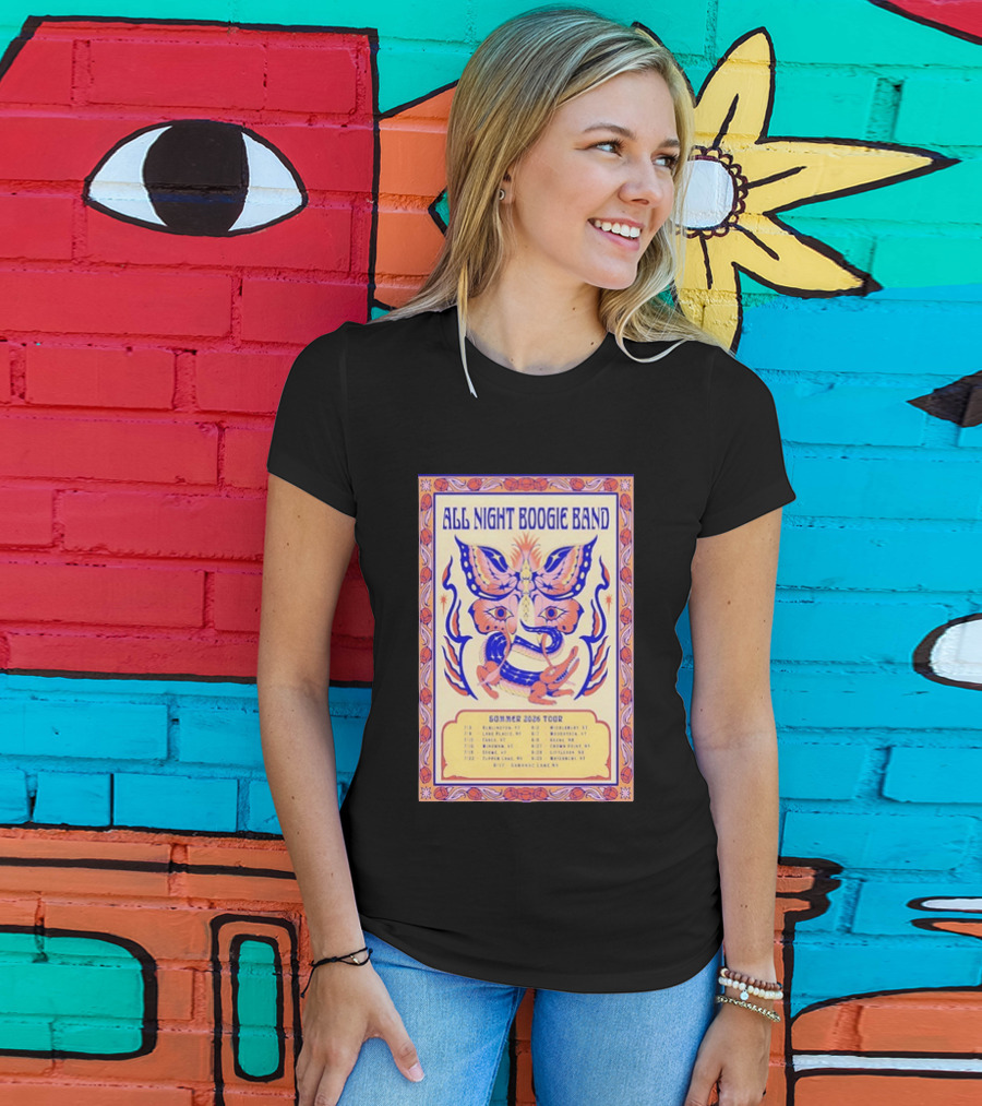 All Night Boogie Band 2026 Summer Tour Wilmington Washington Lake Placid Woodstock Hamden Catskill Saranac Lake T-Shirt
