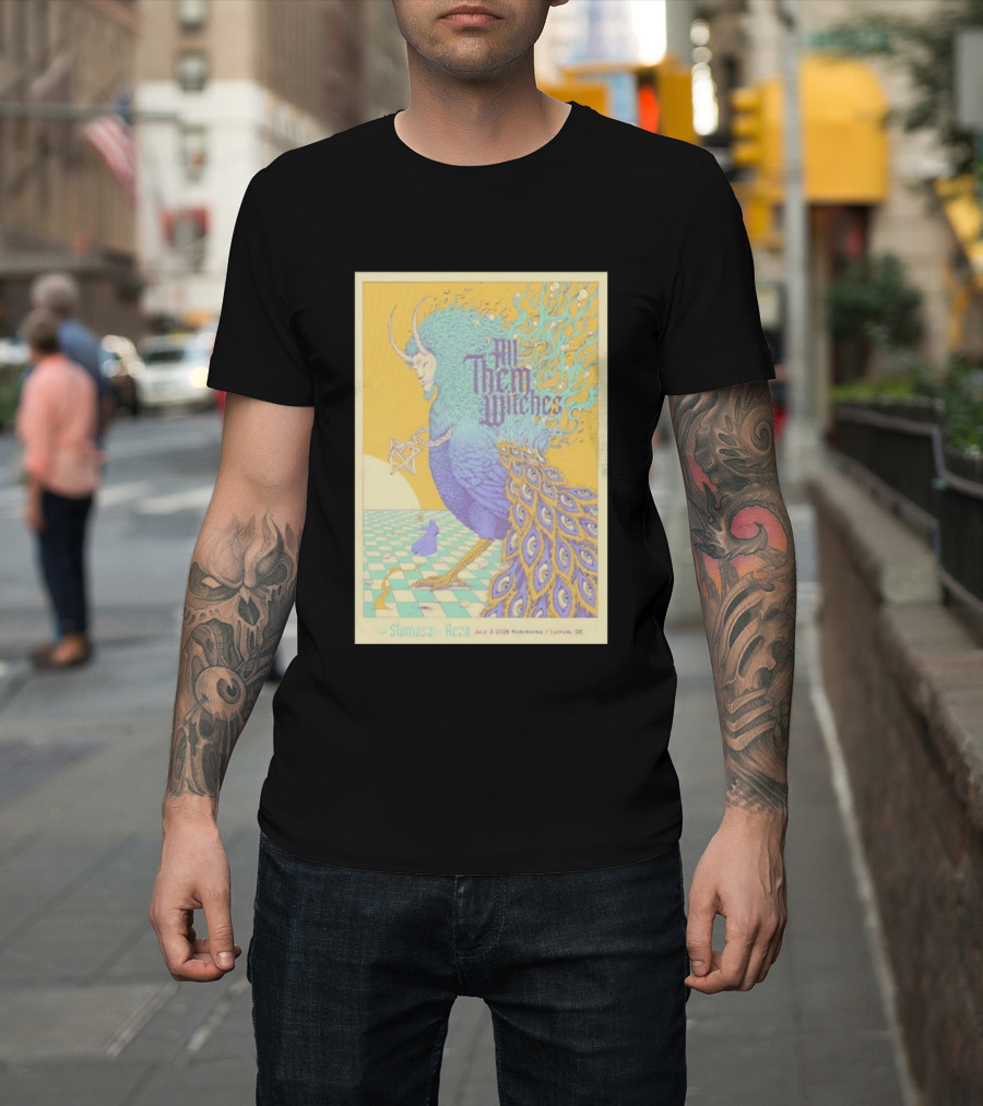 All Them Witches July 3 2026 Parkbuhne Leipzig DE Vintage With Slomosa And Rezn T-Shirt