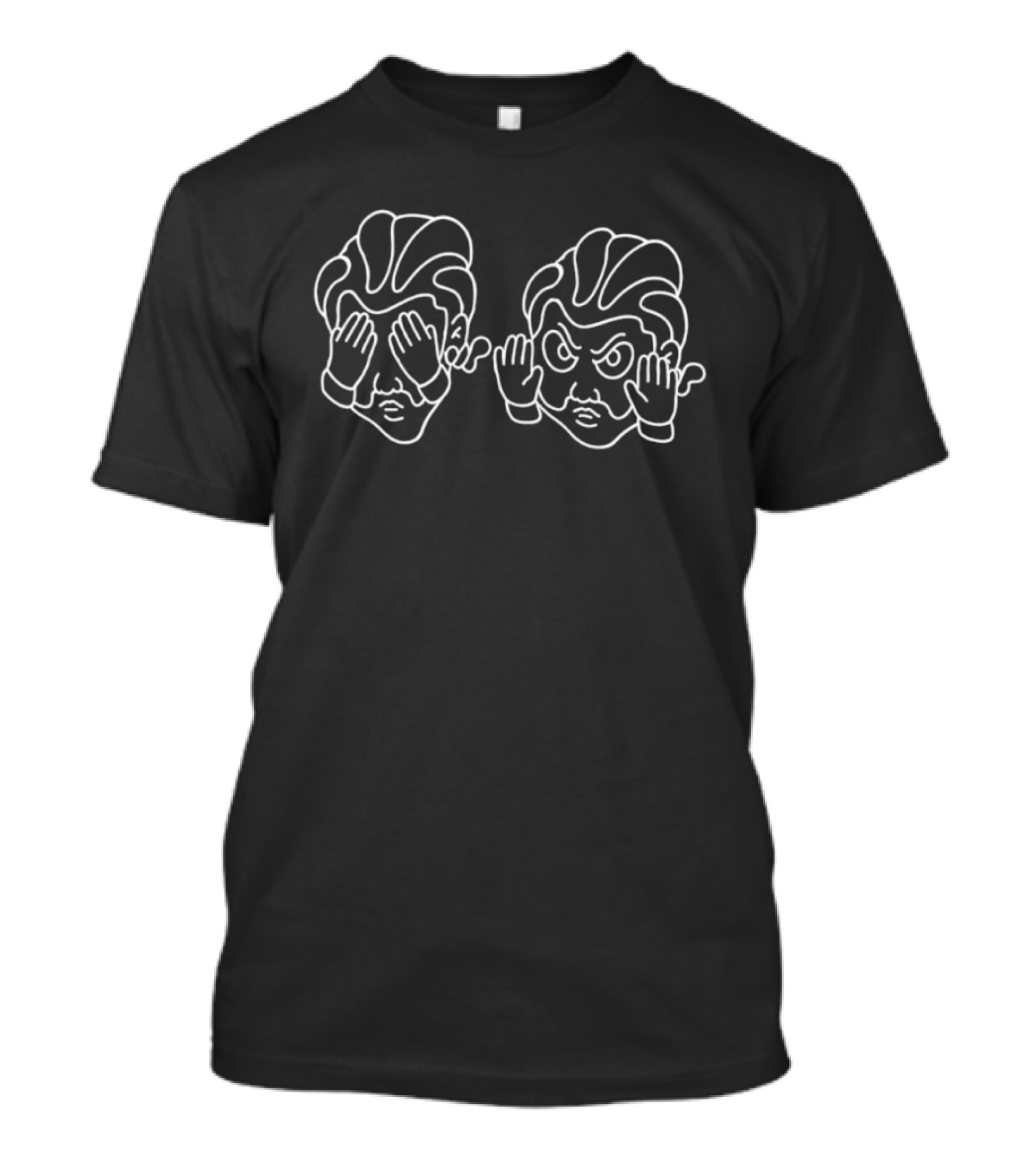 See No Evil Hear No Evil Emoji Cartoon Faces T-Shirt