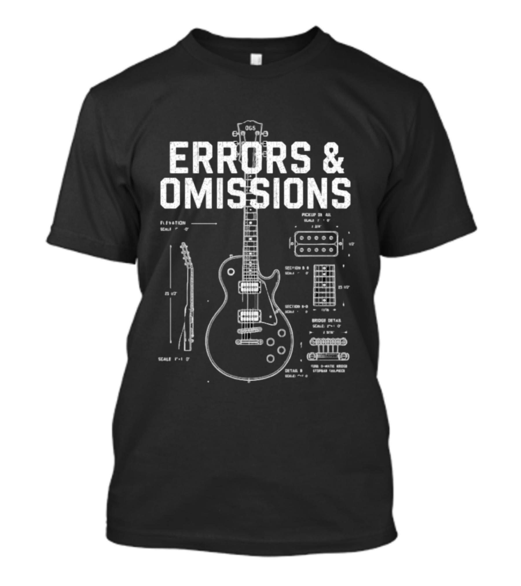 Errors And Omissions Guitar Schematic Blueprint T-Shirt