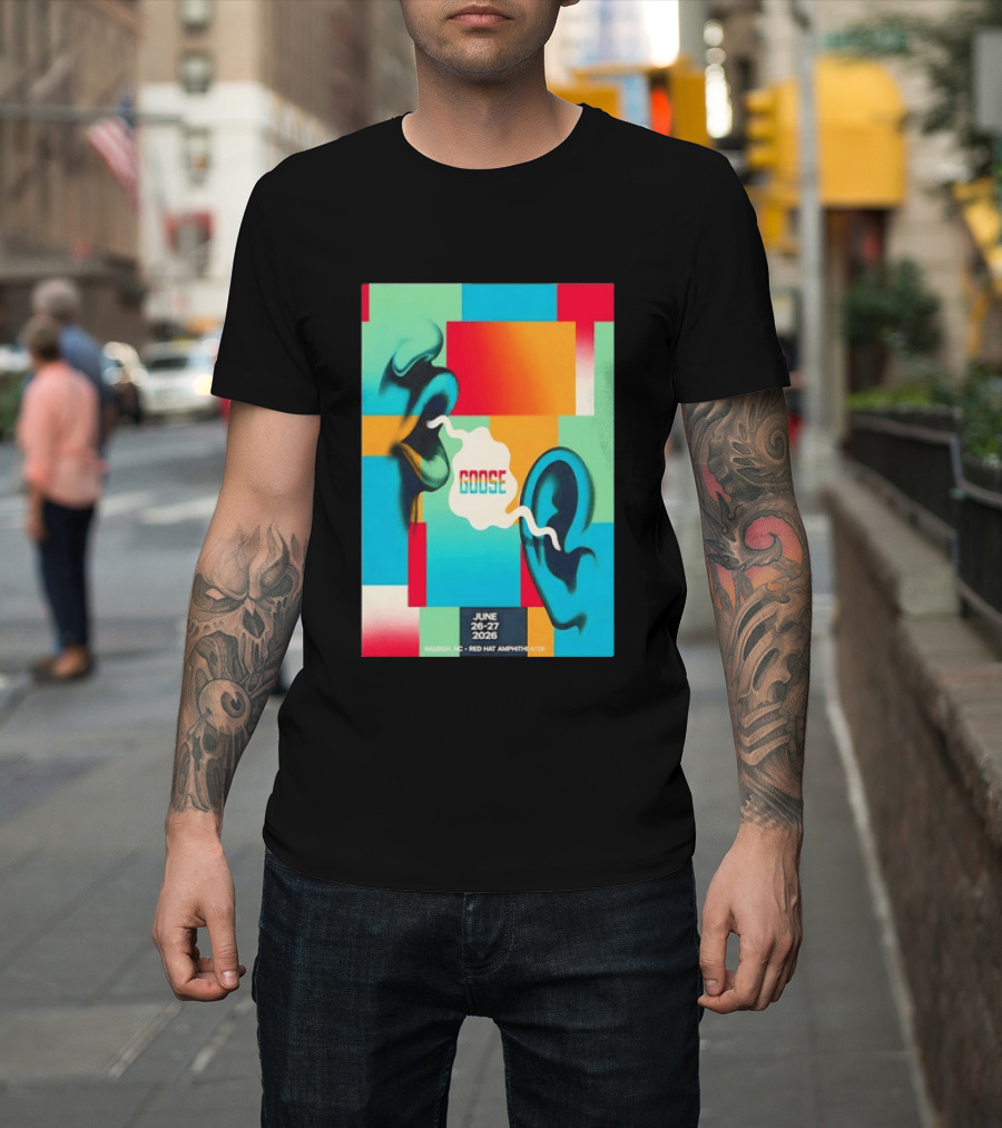 Goose Red Hat Amphitheater Raleigh NC June 26 27 2026 Vibrant Pop T-Shirt
